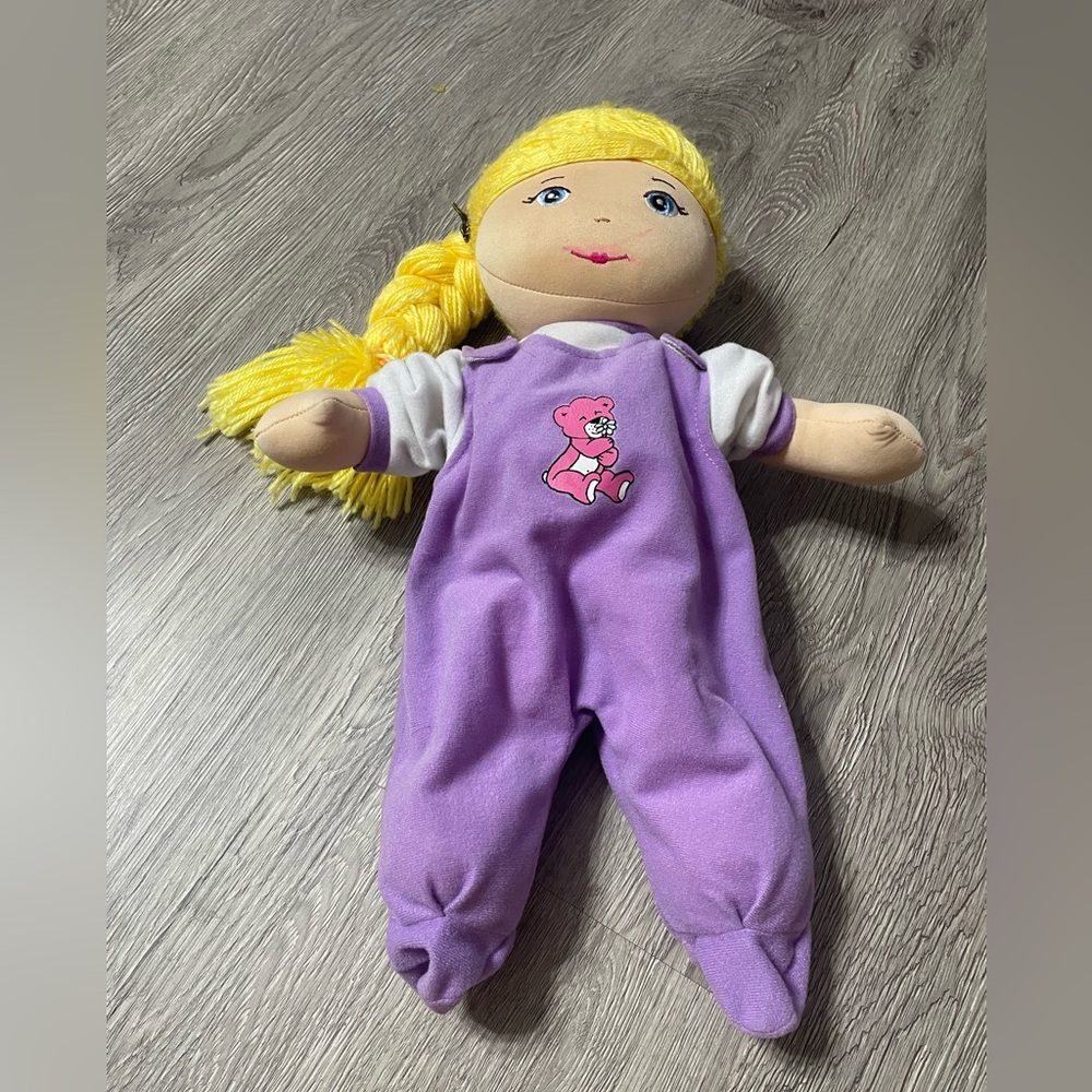Purple Plush Doll with Yellow Hair